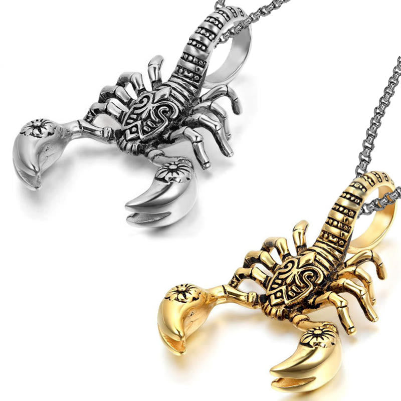 WorldNorse Crawling Scorpion Claws Necklace