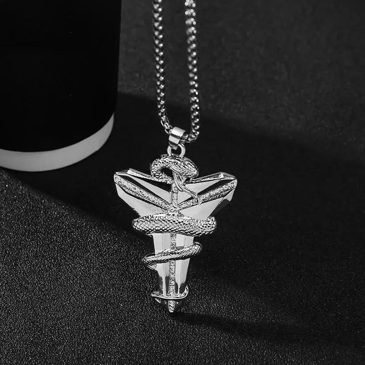 WorldNorse Nordic Serpent Triangle Necklace