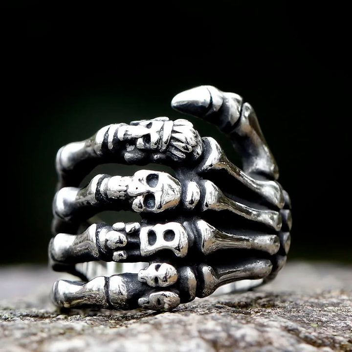 WorldNorse Finger Bone Skull Dead Hand Ring