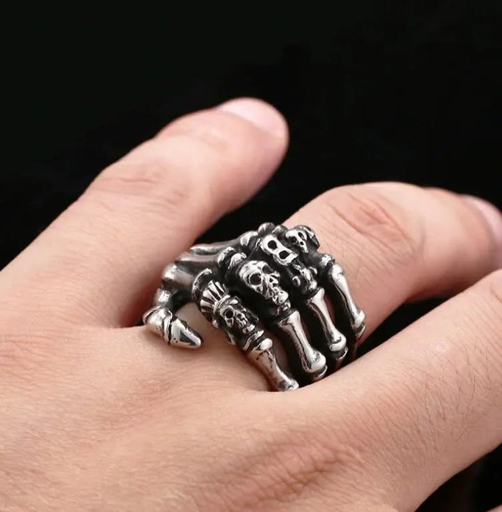 WorldNorse Finger Bone Skull Dead Hand Ring