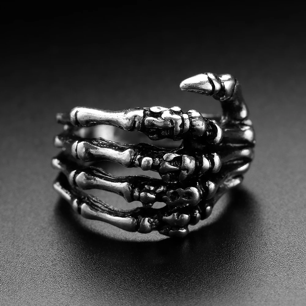 WorldNorse Finger Bone Skull Dead Hand Ring