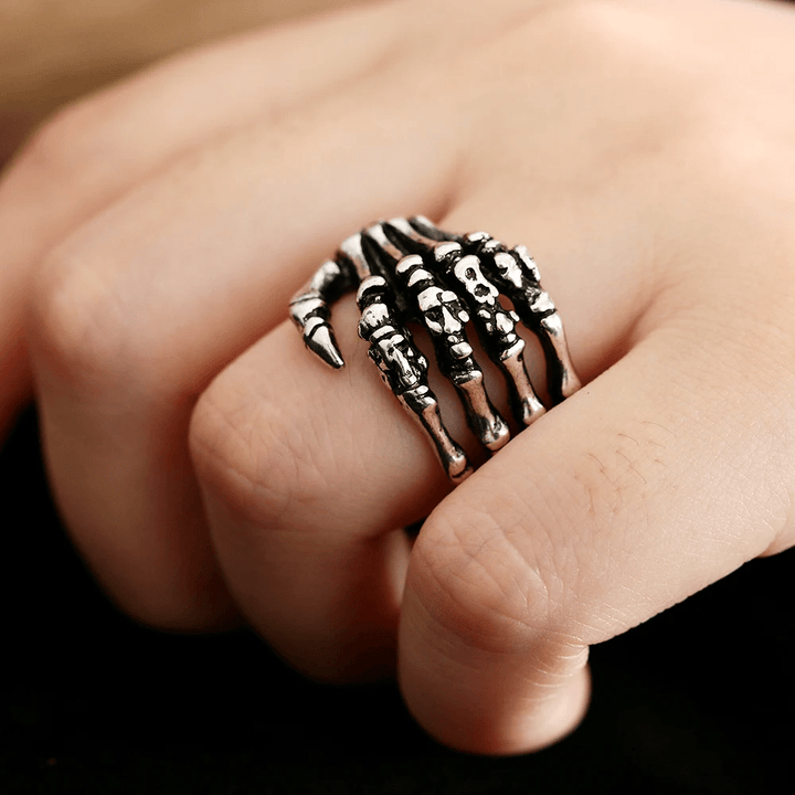 WorldNorse Finger Bone Skull Dead Hand Ring