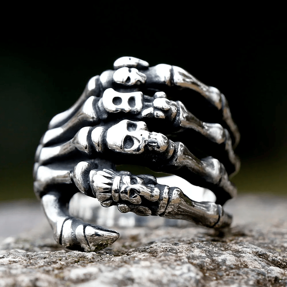 WorldNorse Finger Bone Skull Dead Hand Ring