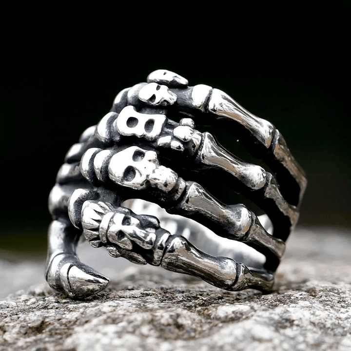 WorldNorse Finger Bone Skull Dead Hand Ring