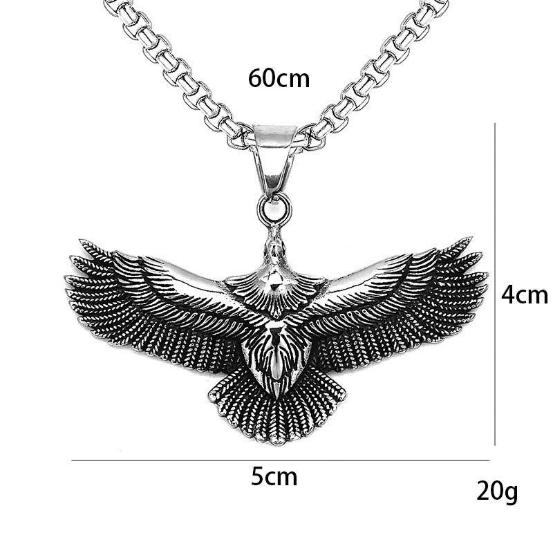 WorldNorse Retro Soaring Eagle Wings Necklace