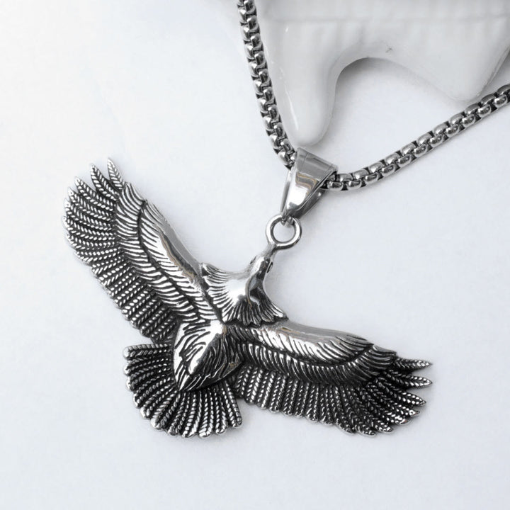 WorldNorse Retro Soaring Eagle Wings Necklace