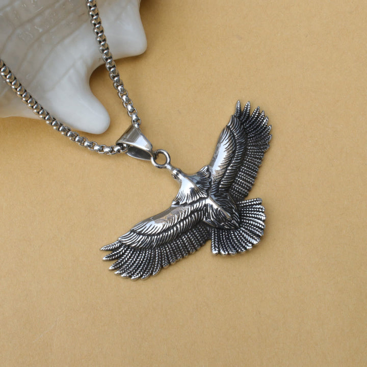 WorldNorse Retro Soaring Eagle Wings Necklace