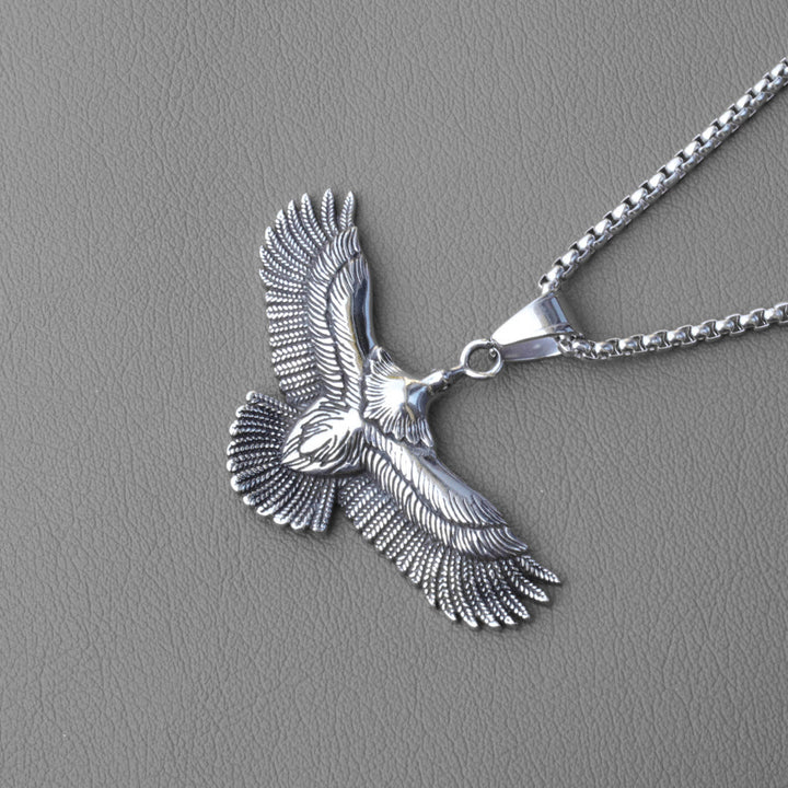 WorldNorse Retro Soaring Eagle Wings Necklace