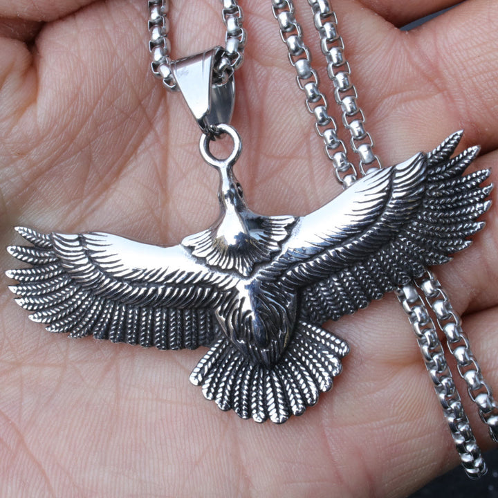 WorldNorse Retro Soaring Eagle Wings Necklace