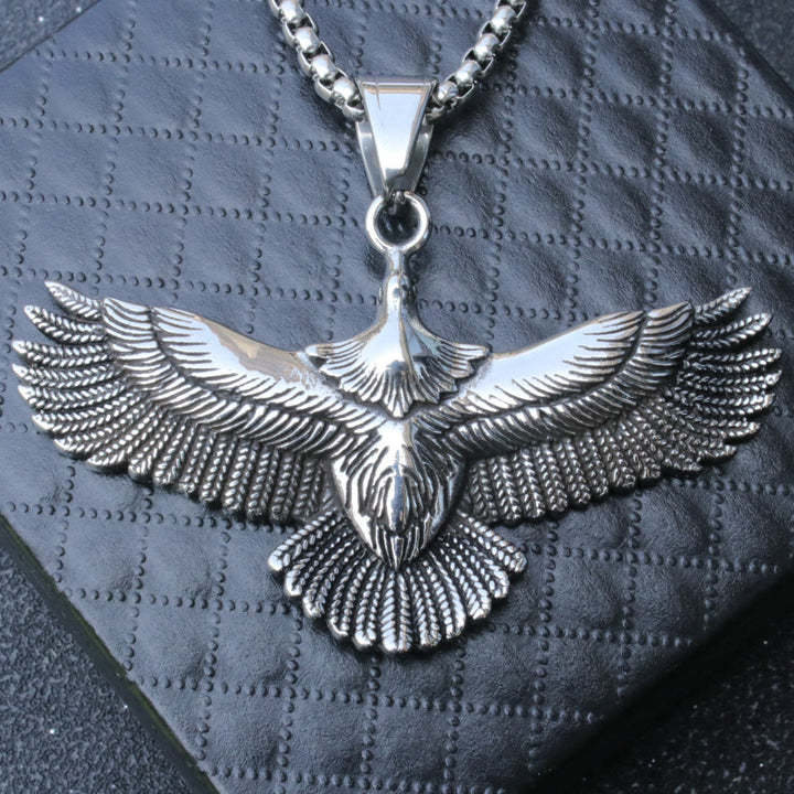 WorldNorse Retro Soaring Eagle Wings Necklace