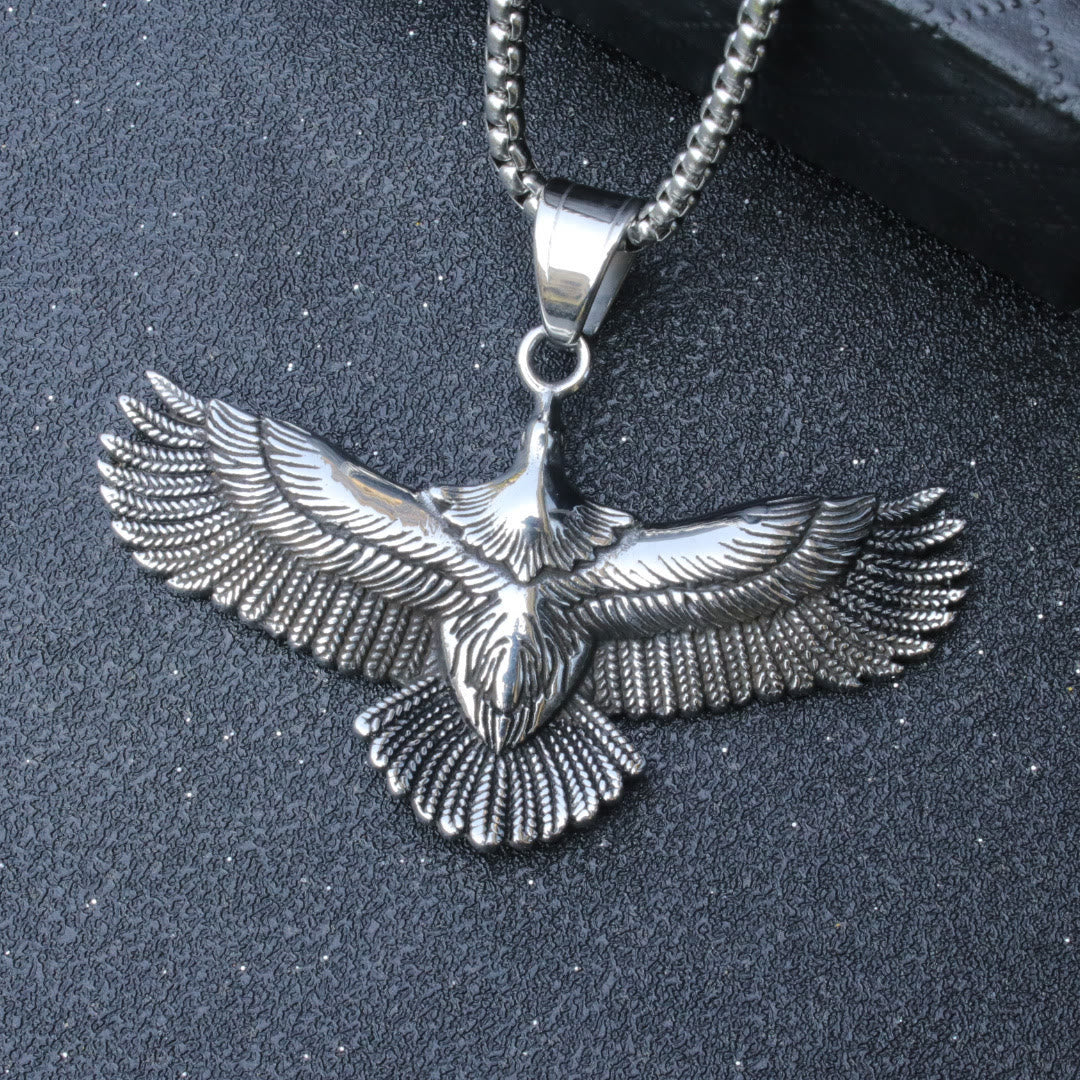 WorldNorse Retro Soaring Eagle Wings Necklace