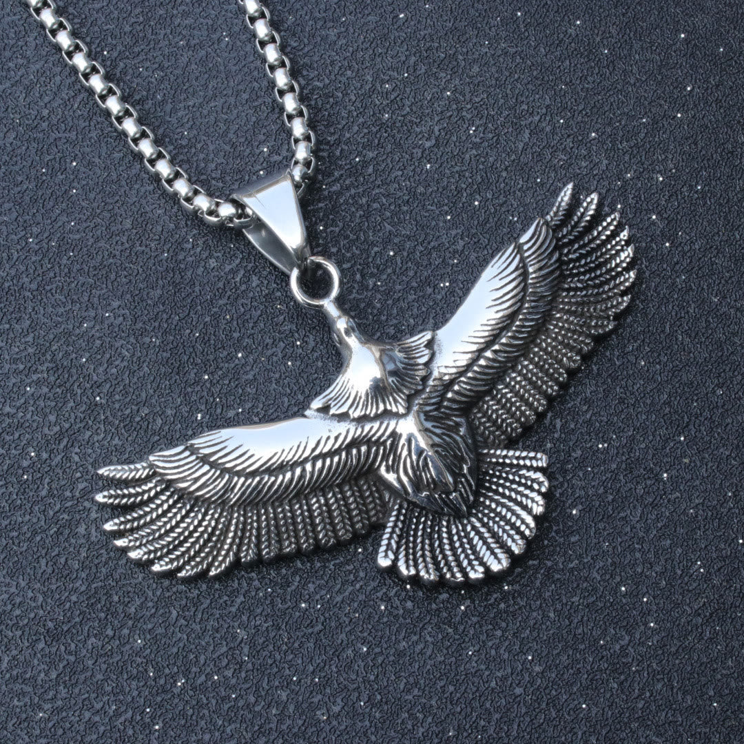 WorldNorse Retro Soaring Eagle Wings Necklace