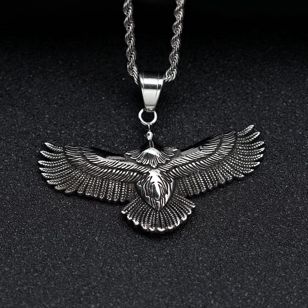 WorldNorse Retro Soaring Eagle Wings Necklace