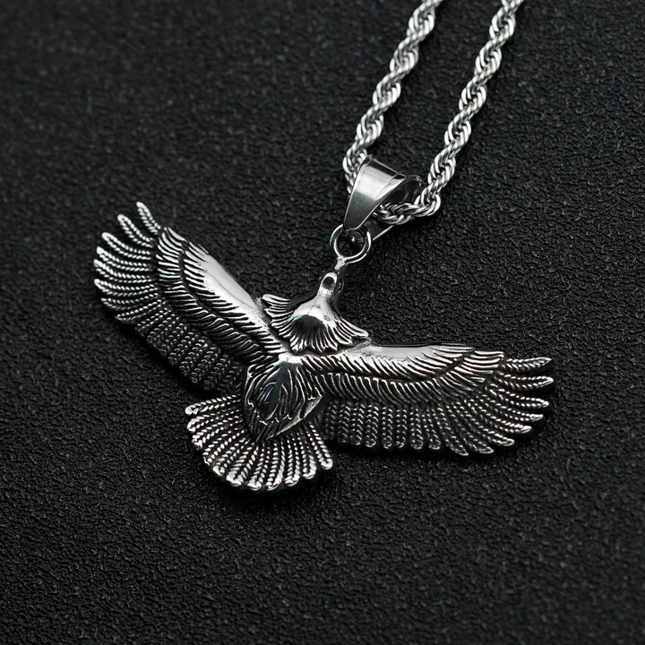 WorldNorse Retro Soaring Eagle Wings Necklace