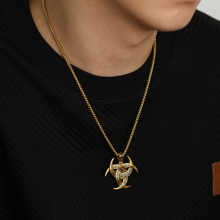 WorldNorse Triple Horn Of Odin Celtic Knot Necklace - image 1