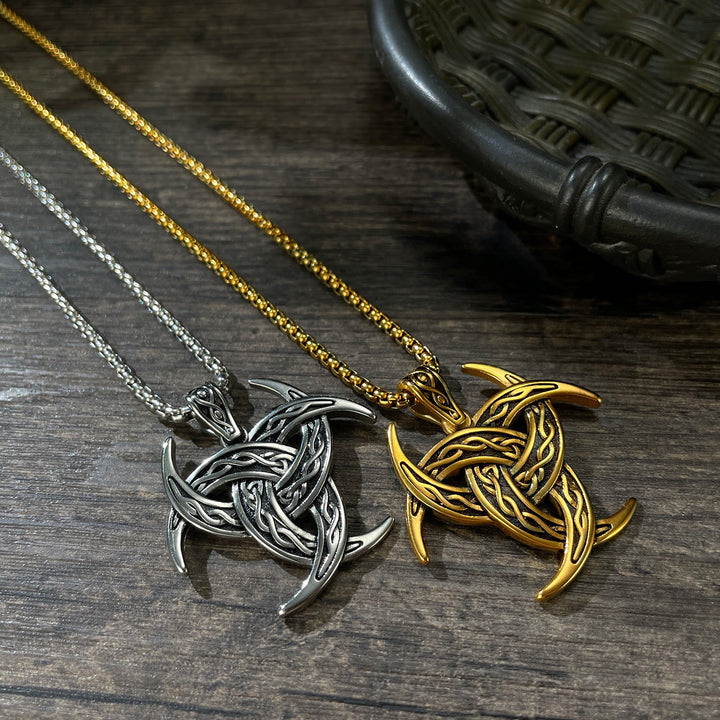 WorldNorse Triple Horn Of Odin Celtic Knot Necklace - image 13