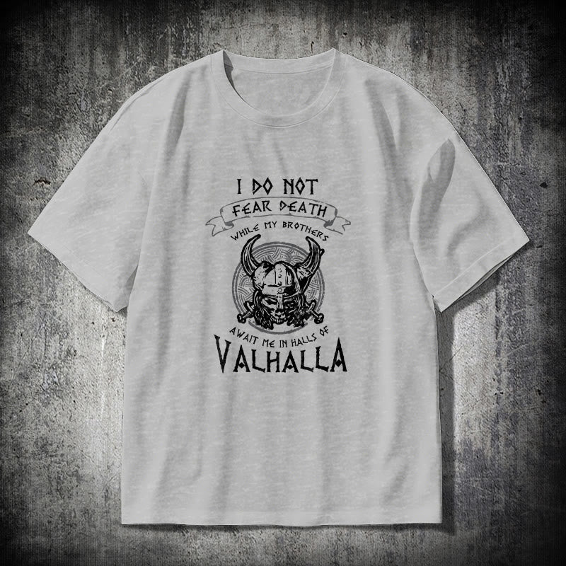 WorldNorse Do Not Fear Death Valhalla T-shirt - Grey - 2XL - image 18