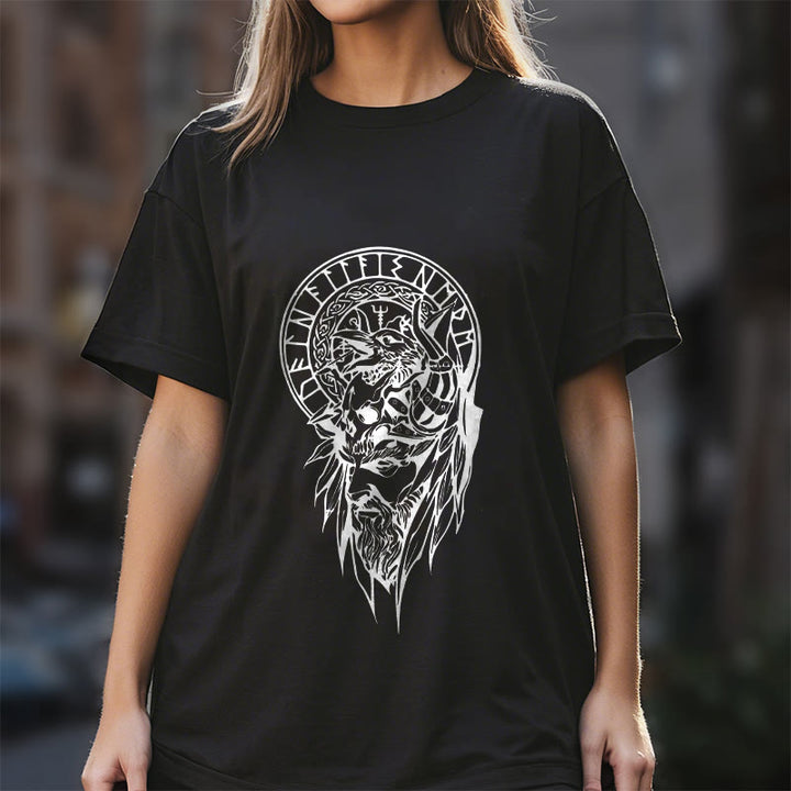 WorldNorse Vegvisir Wolve Celtic T-shirt