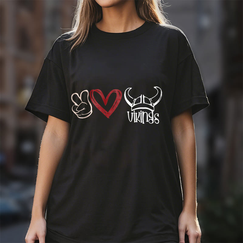 WorldNorse Vikings Heart Design T-shirt