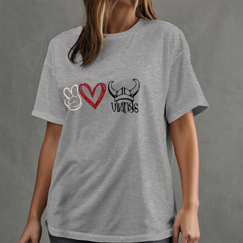 WorldNorse Vikings Heart Design T-shirt