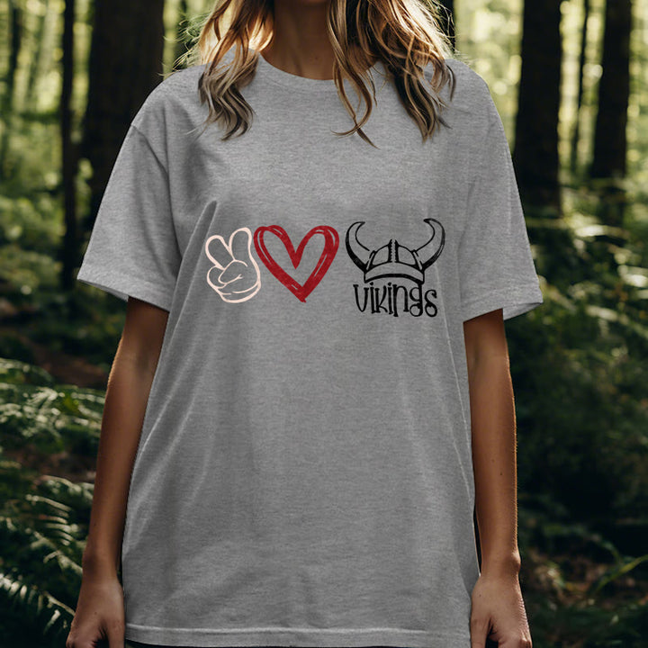 WorldNorse Vikings Heart Design T-shirt