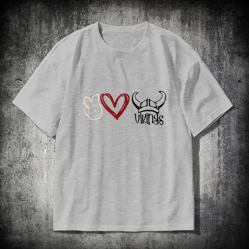 WorldNorse Vikings Heart Design T-shirt - Grey - 2XL - image 18