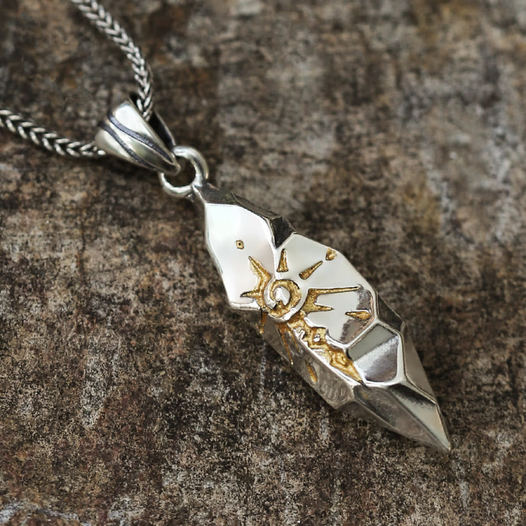 WorldNorse Handcrafted 925 Silver Wishing Stone Necklace - Silver - With Wheat Chain - 55cm - image 0