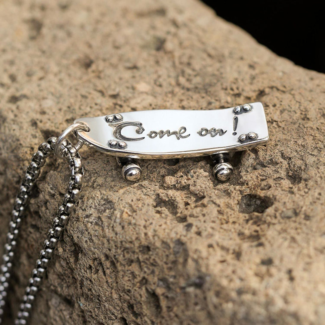 WorldNorse 925 Sterling Silver Skateboard Necklace