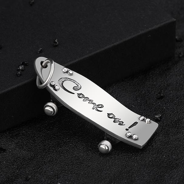 WorldNorse 925 Sterling Silver Skateboard Necklace