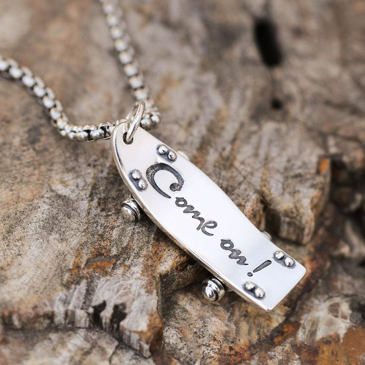 WorldNorse 925 Sterling Silver Skateboard Necklace