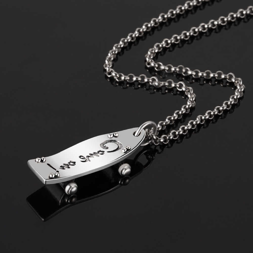 WorldNorse 925 Sterling Silver Skateboard Necklace