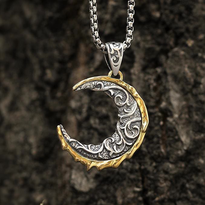 WorldNorse 925 Sterling Silver Moon Shape Necklace