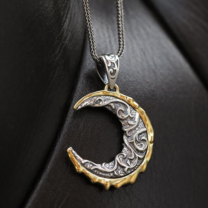 WorldNorse 925 Sterling Silver Moon Shape Necklace