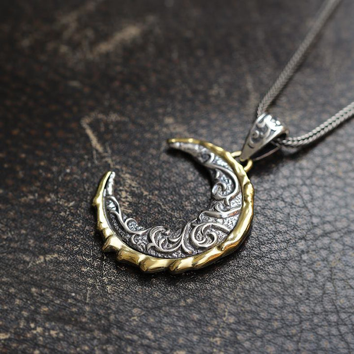 WorldNorse 925 Sterling Silver Moon Shape Necklace