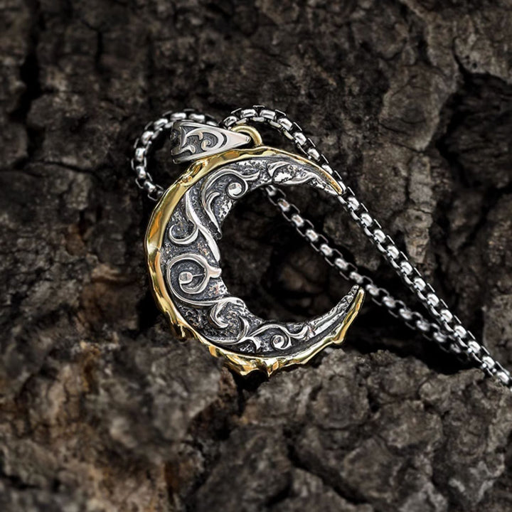 WorldNorse 925 Sterling Silver Moon Shape Necklace