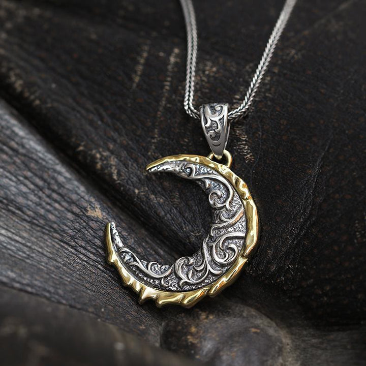 WorldNorse 925 Sterling Silver Moon Shape Necklace