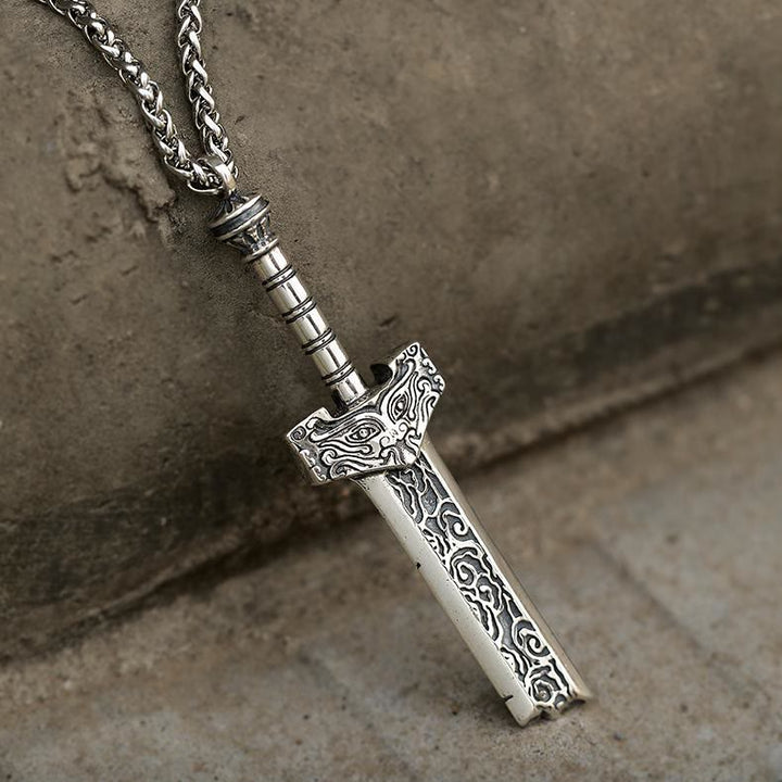 WorldNorse 925 Sterling Silver Broken Sword Necklace