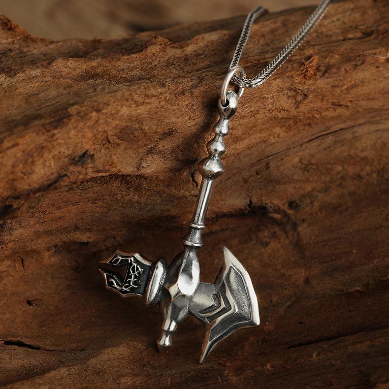 WorldNorse 925 Sterling Silver Viking Axe Necklace