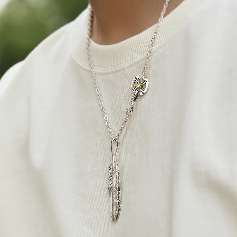 WorldNorse 925 Sterling Silver Feather Necklace