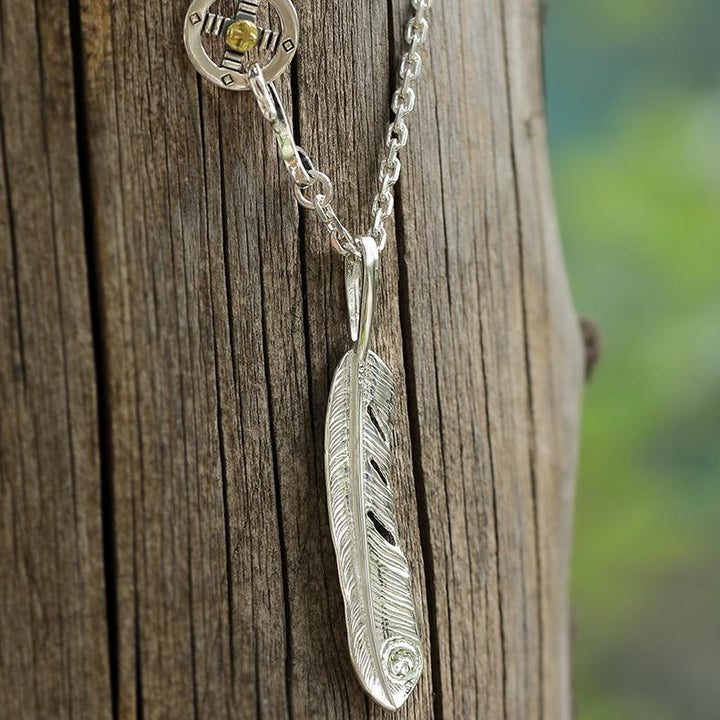 WorldNorse 925 Sterling Silver Feather Necklace