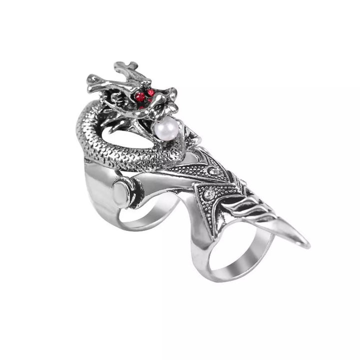 WorldNorse Norse Dragon Skull Full Finger Ring