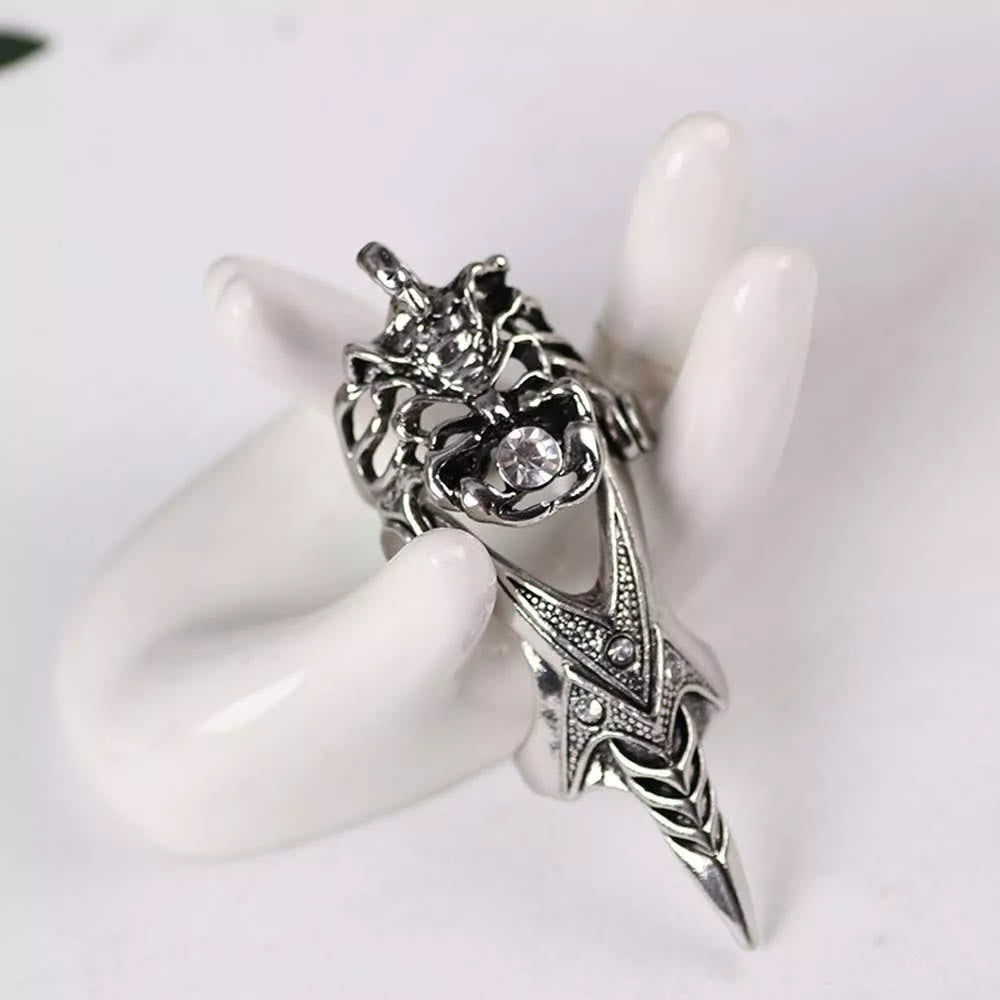 WorldNorse Norse Dragon Skull Full Finger Ring