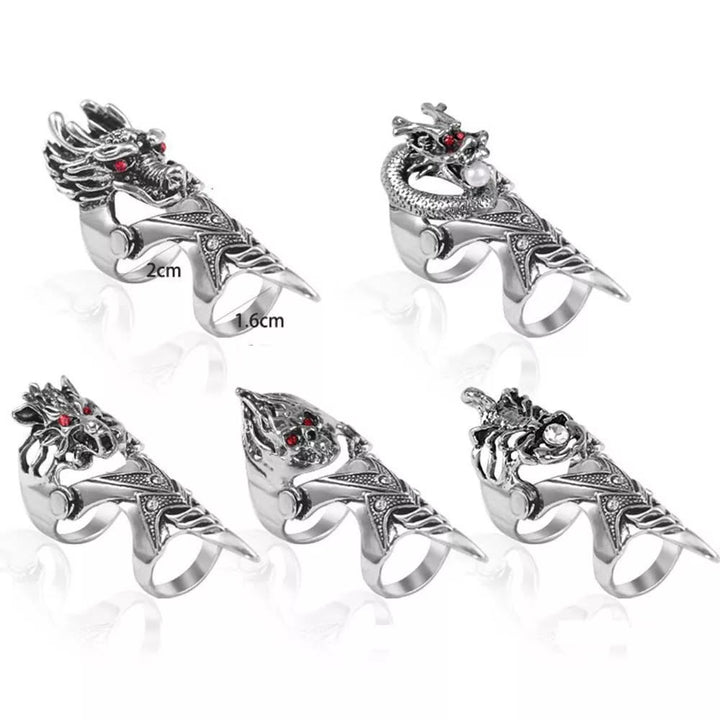 WorldNorse Norse Dragon Skull Full Finger Ring