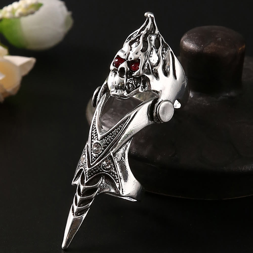 WorldNorse Norse Dragon Skull Full Finger Ring - image 12