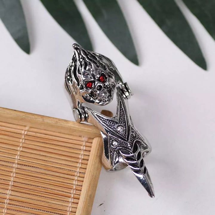 WorldNorse Norse Dragon Skull Full Finger Ring