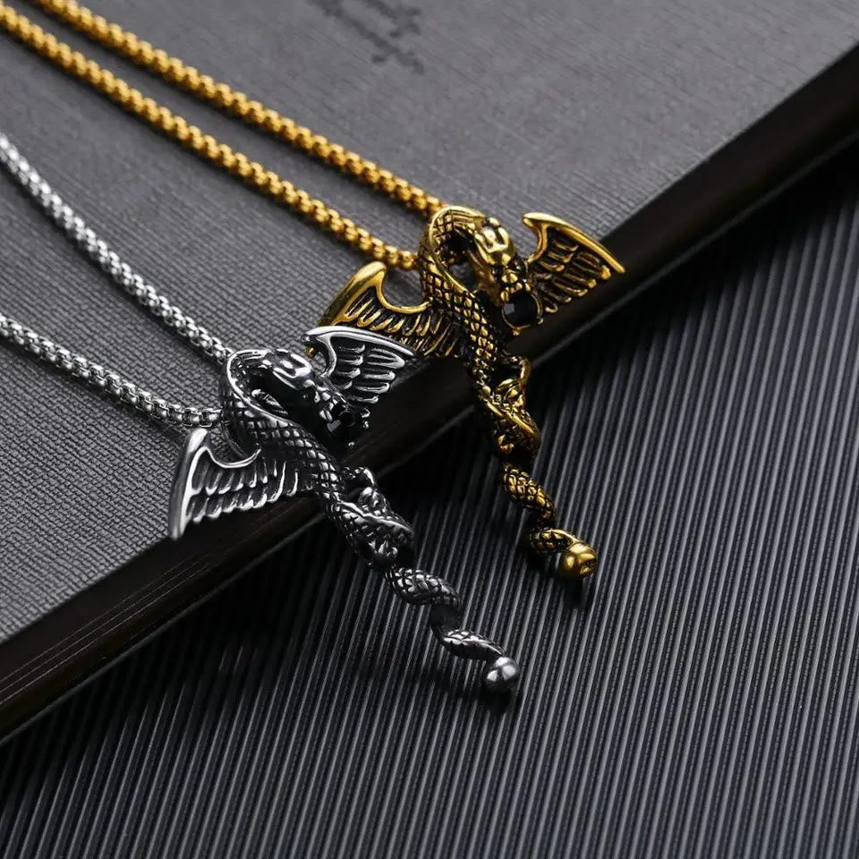 WorldNorse Dragon Wing Sword Necklace