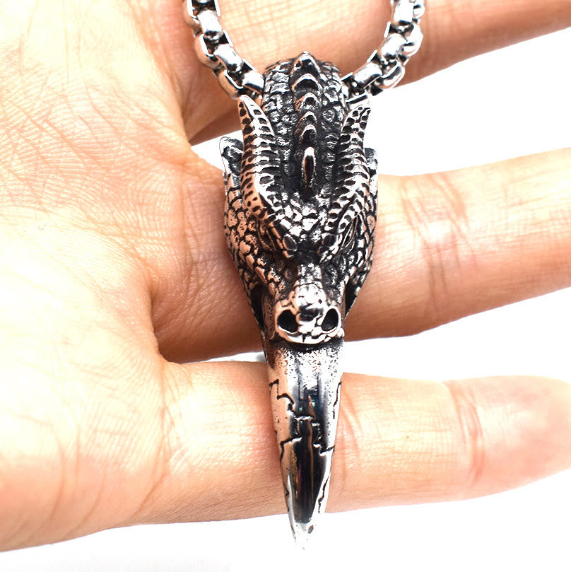 WorldNorse Dragon Head Tooth Necklace