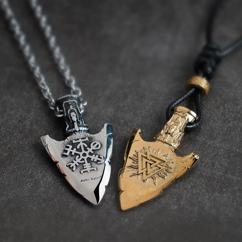 WorldNorse Vegvisir Valknut Retro Arrowhead Necklace - image 0