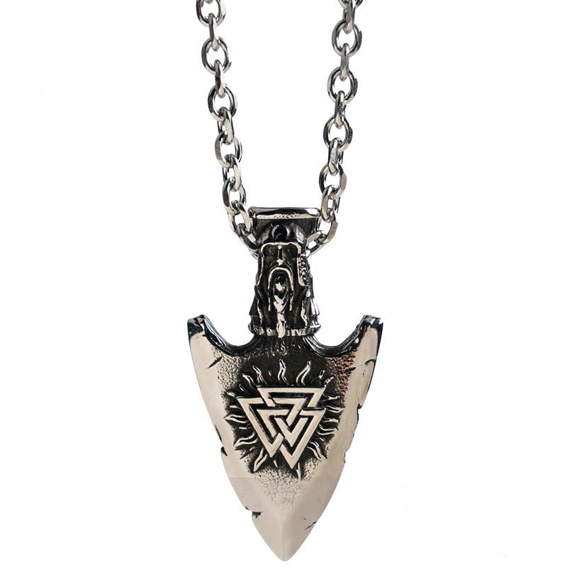 WorldNorse Vegvisir Valknut Retro Arrowhead Necklace