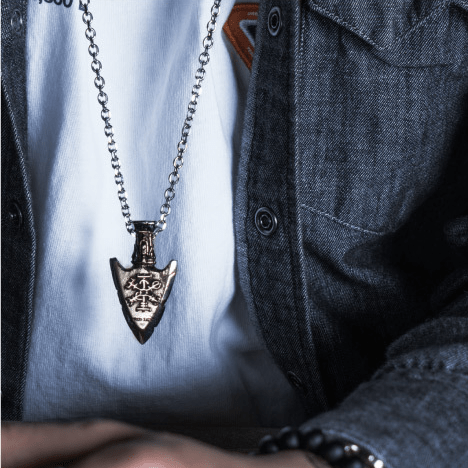 WorldNorse Vegvisir Valknut Retro Arrowhead Necklace